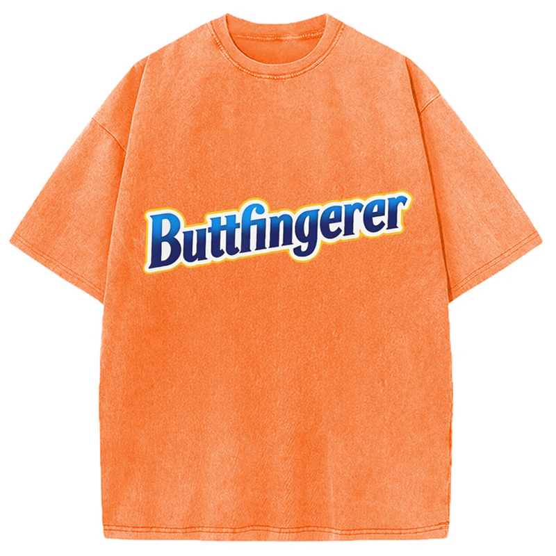 Modecanvas Buttfingerer Meme Funny Washed T-Shirt
