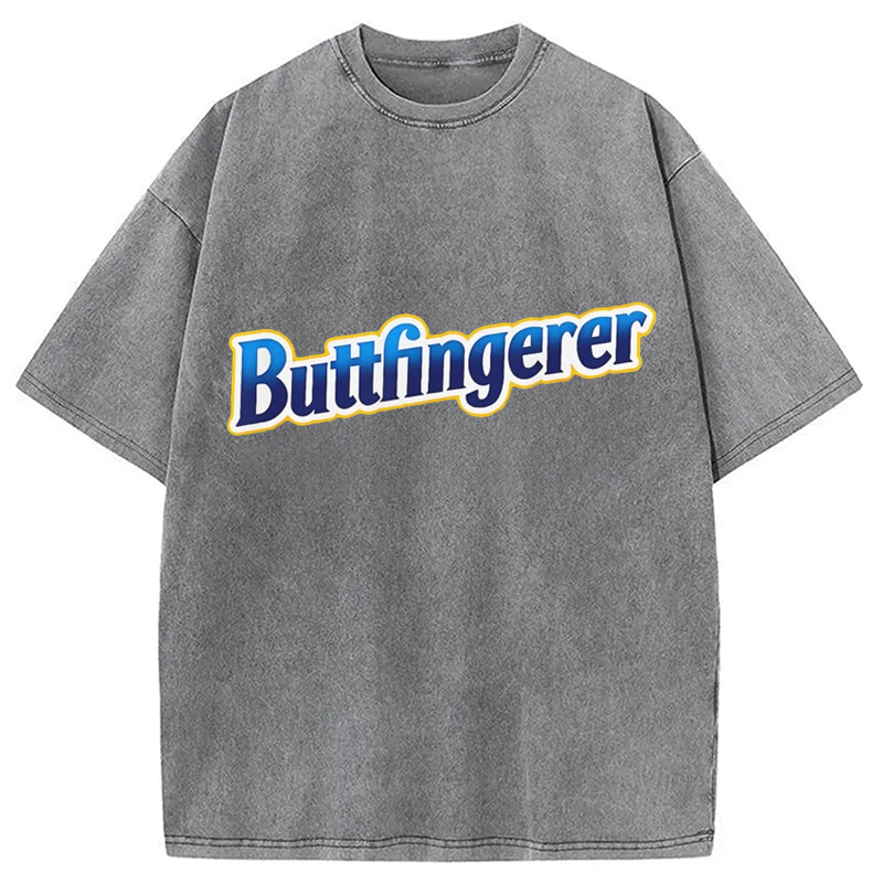 Modecanvas Buttfingerer Meme Funny Washed T-Shirt
