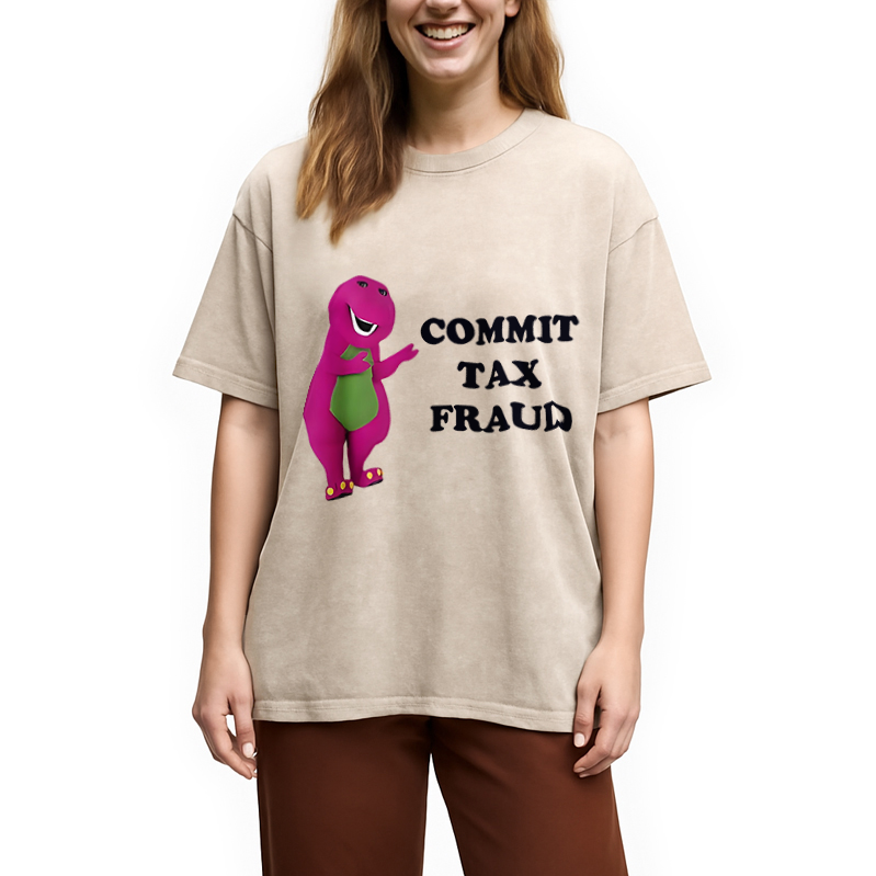Modecanvas Commit Tax Fraud Meme Washed T-Shirt