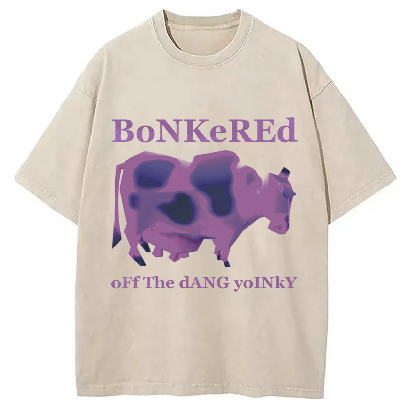 Modecanvas Bonkered Off The Dang Yoinky Meme Washed T-Shirt