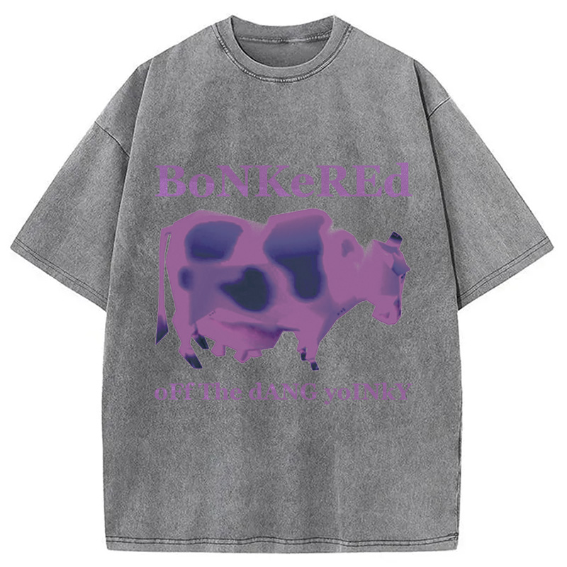 Modecanvas Bonkered Off The Dang Yoinky Meme Washed T-Shirt