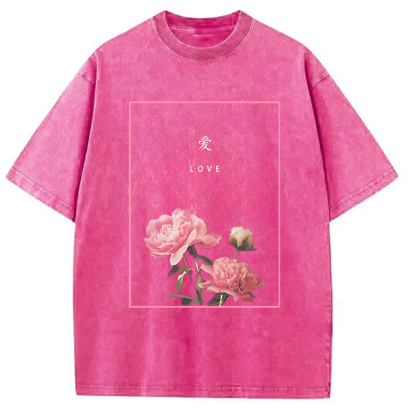Modecanvas Blooming Love Washed T-Shirt