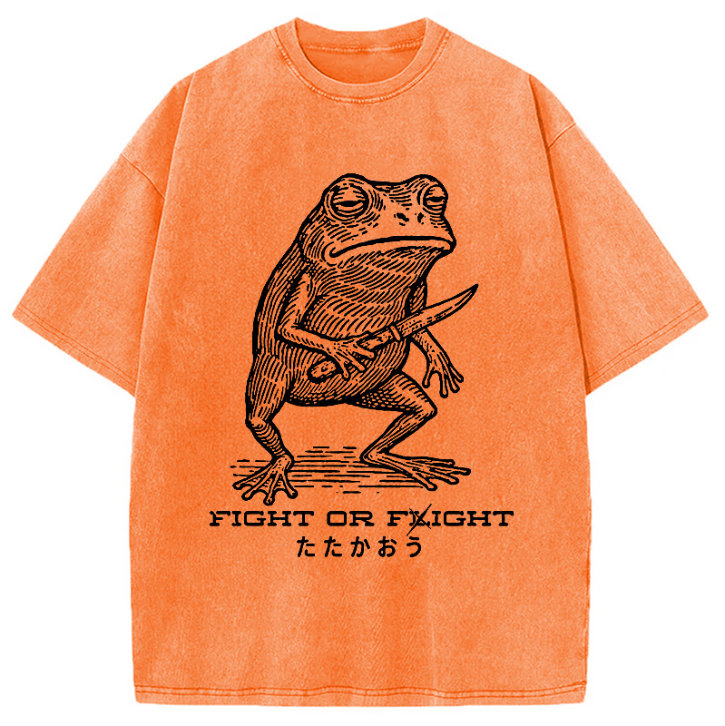 Modecanvas Fighting Frog Washed T-Shirt