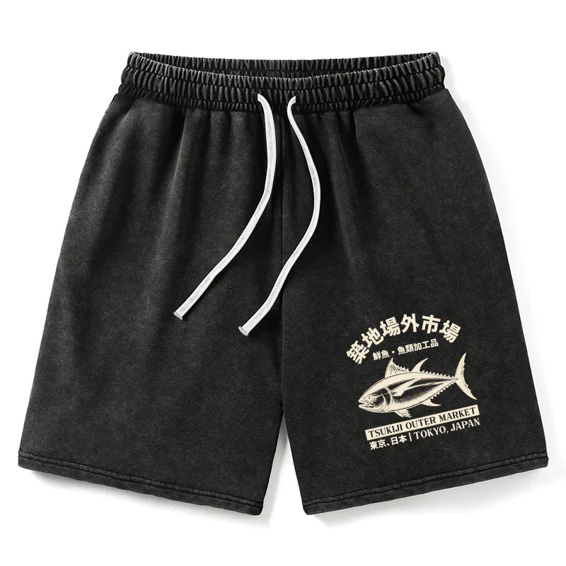 Modecanvas Japan Tsukiji Fish Market Washed Shorts