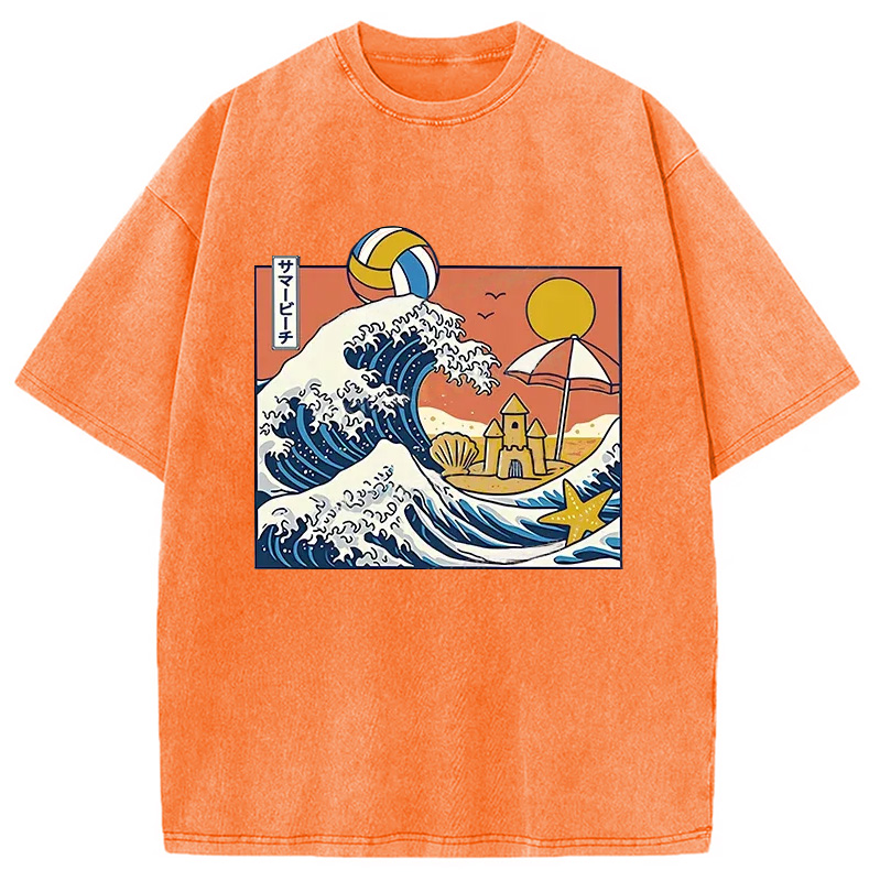 Modecanvas Summer Beach Washed T-Shirt