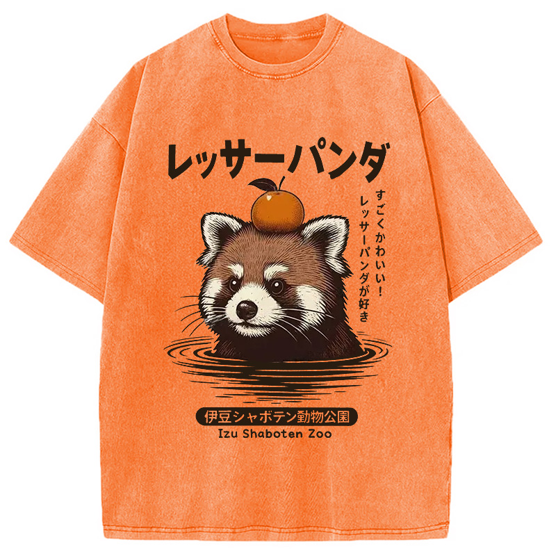 Modecanvas Cute Red Panda Washed T-Shirt