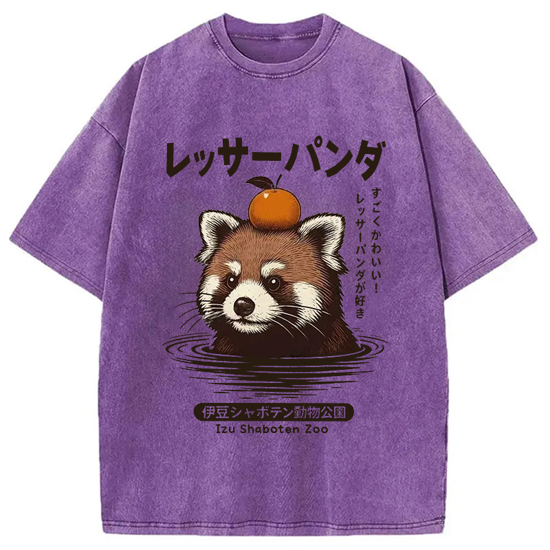 Modecanvas Cute Red Panda Washed T-Shirt