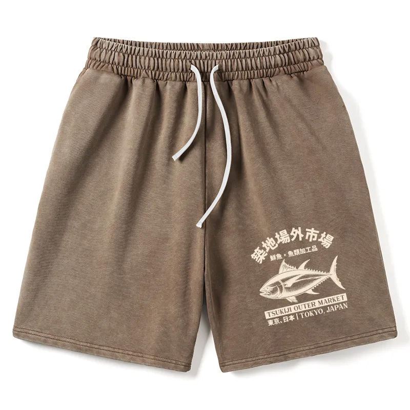 Modecanvas Japan Tsukiji Fish Market Washed Shorts
