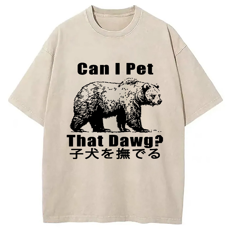 Modecanvas Pet The Bear Washed T-Shirt
