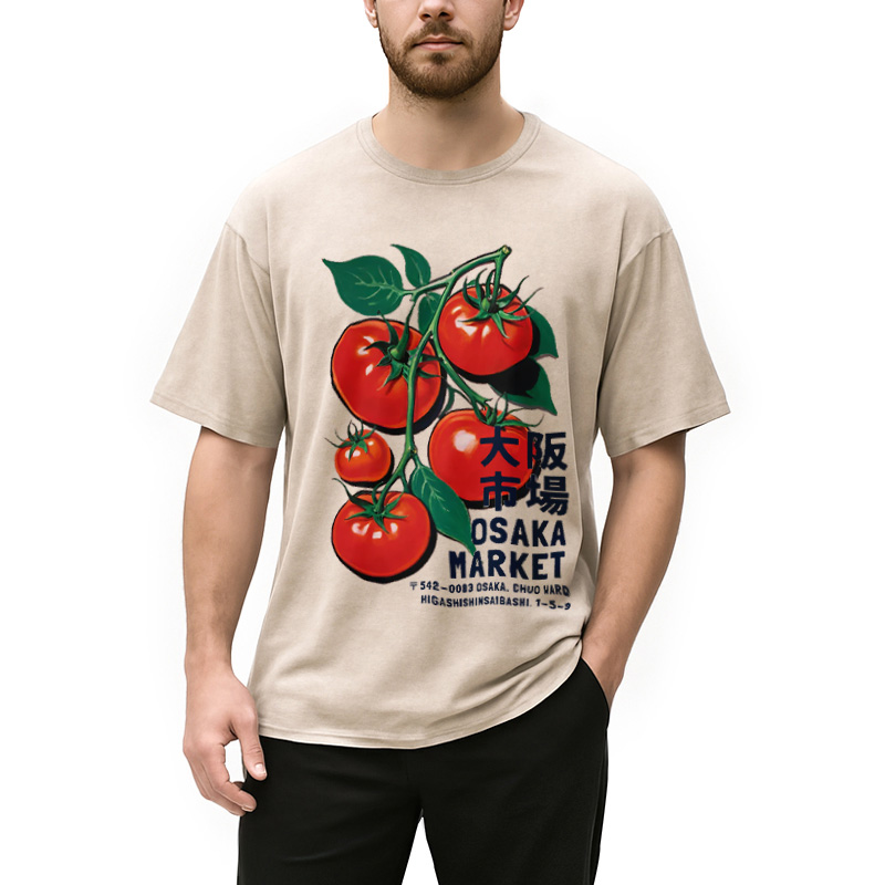 Modecanvas Osaka Market Japanese Tomatoes Washed T-Shirt