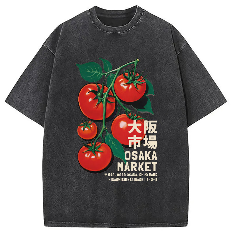 Modecanvas Osaka Market Japanese Tomatoes Washed T-Shirt