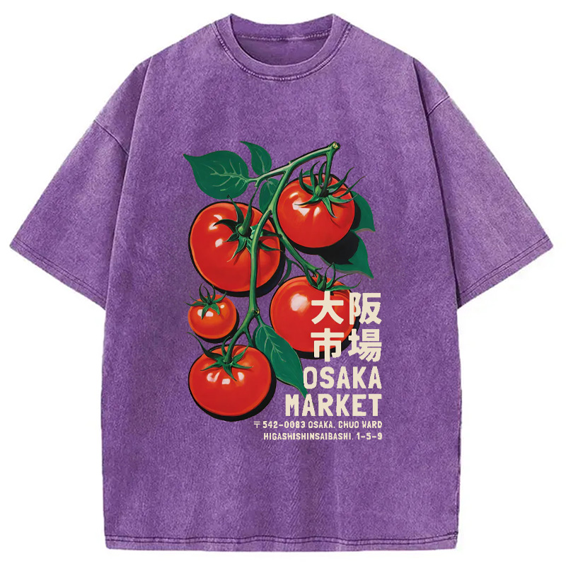 Modecanvas Osaka Market Japanese Tomatoes Washed T-Shirt