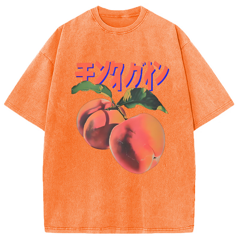 Modecanvas Retro Peach Japanese Washed T-Shirt