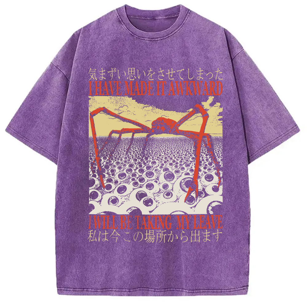 Modecanvas I Have Made It Awkward Vintage Washed T-Shirt-modecanvas