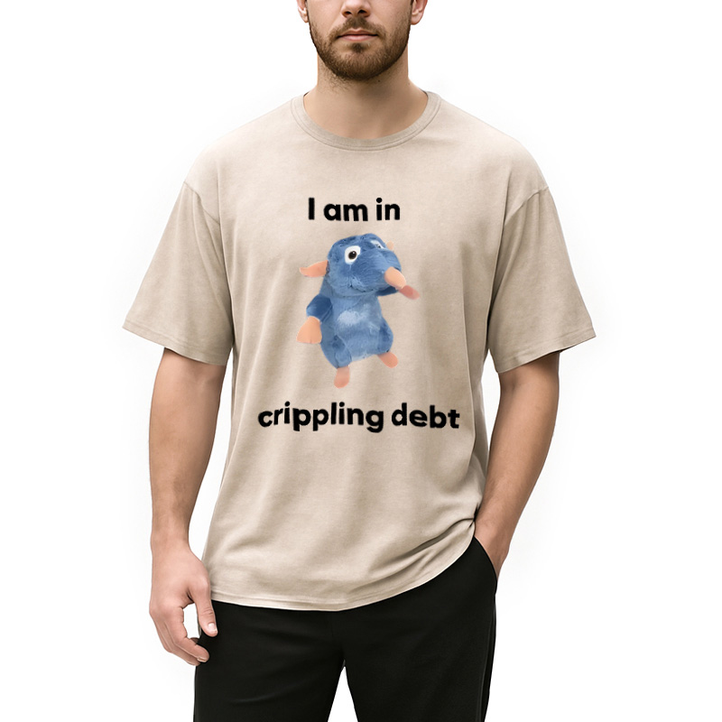 Modecanvas I Am in Crippling Debt Washed T-Shirt