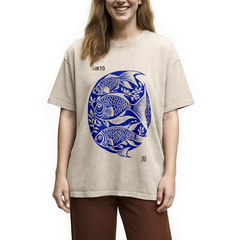 Modecanvas Tokyo Sea Life Park Washed T-Shirt