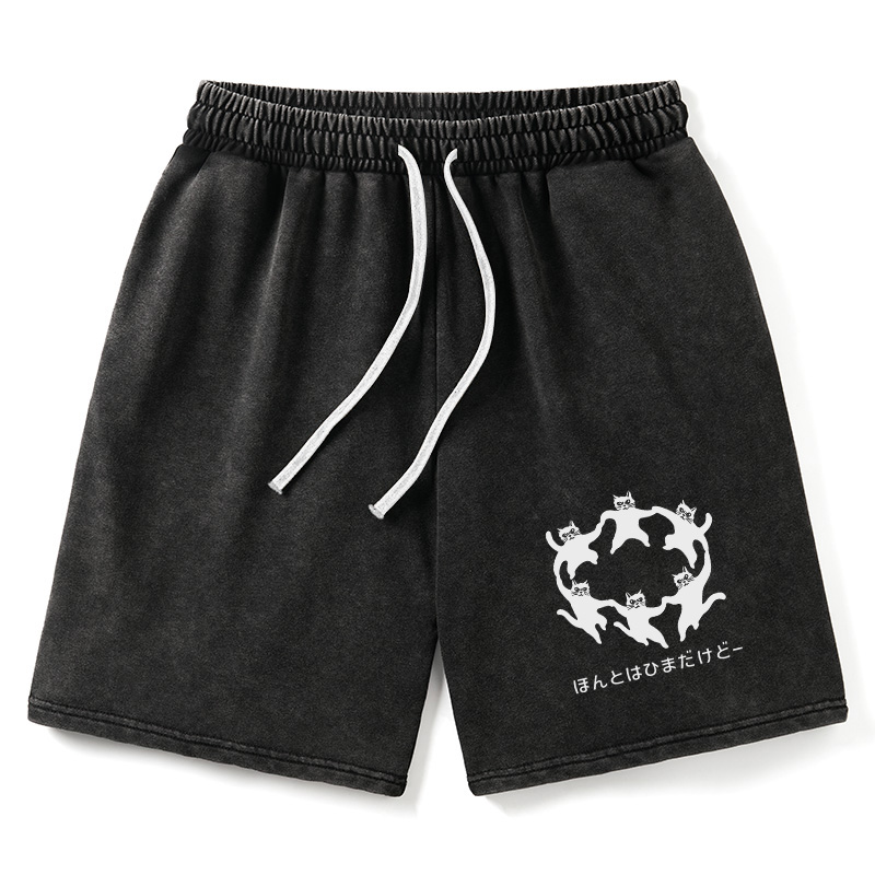 Modecanvas Leisure Cats Japanese Washed Shorts