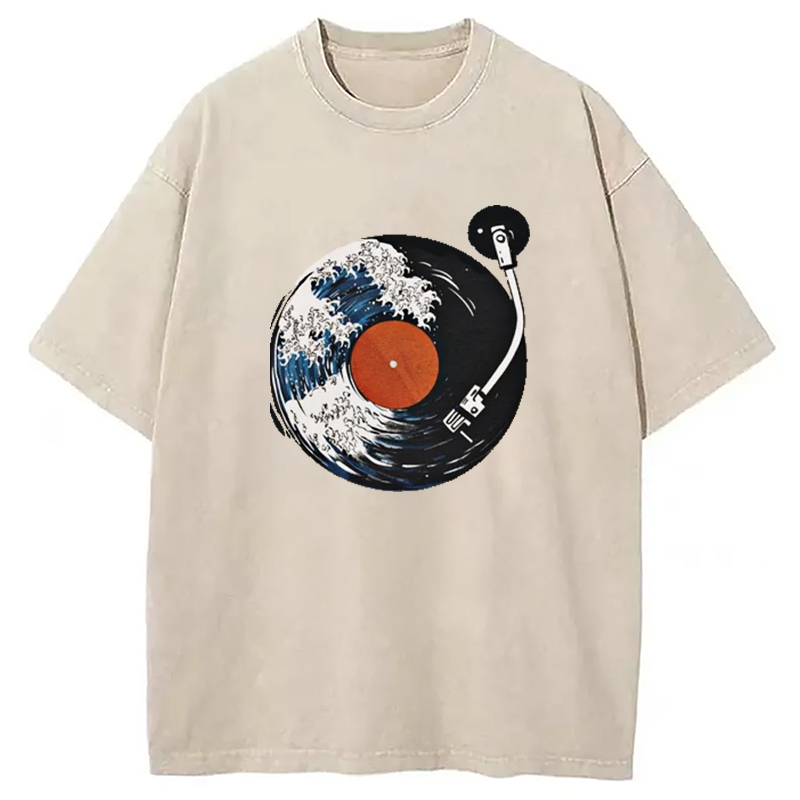 Modecanvas Japanese Hokusai The Great Wave Washed T-Shirt