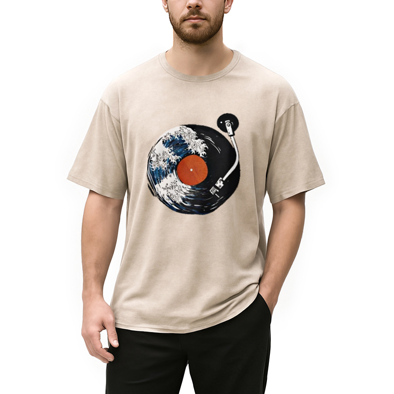 Modecanvas Japanese Hokusai The Great Wave Washed T-Shirt