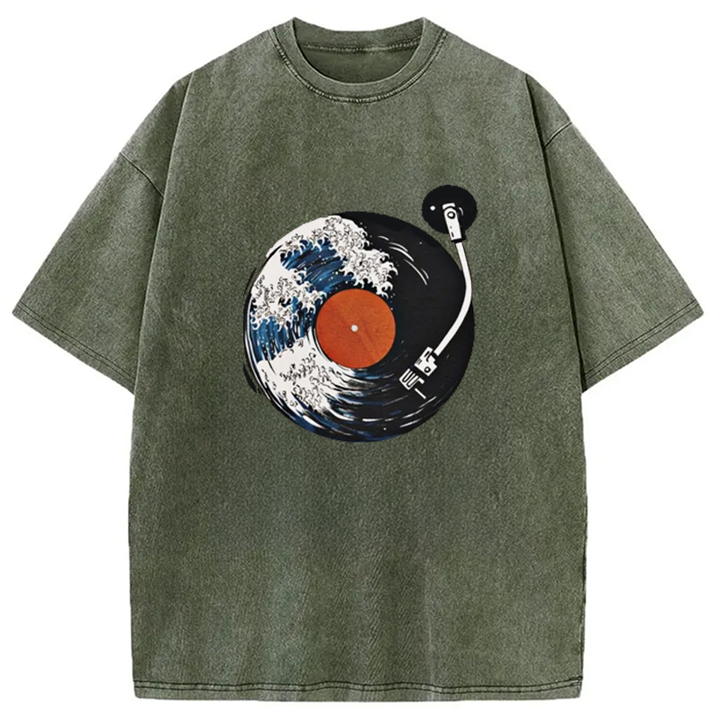 Modecanvas Japanese Hokusai The Great Wave Washed T-Shirt