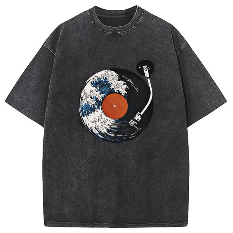 Modecanvas Japanese Hokusai The Great Wave Washed T-Shirt