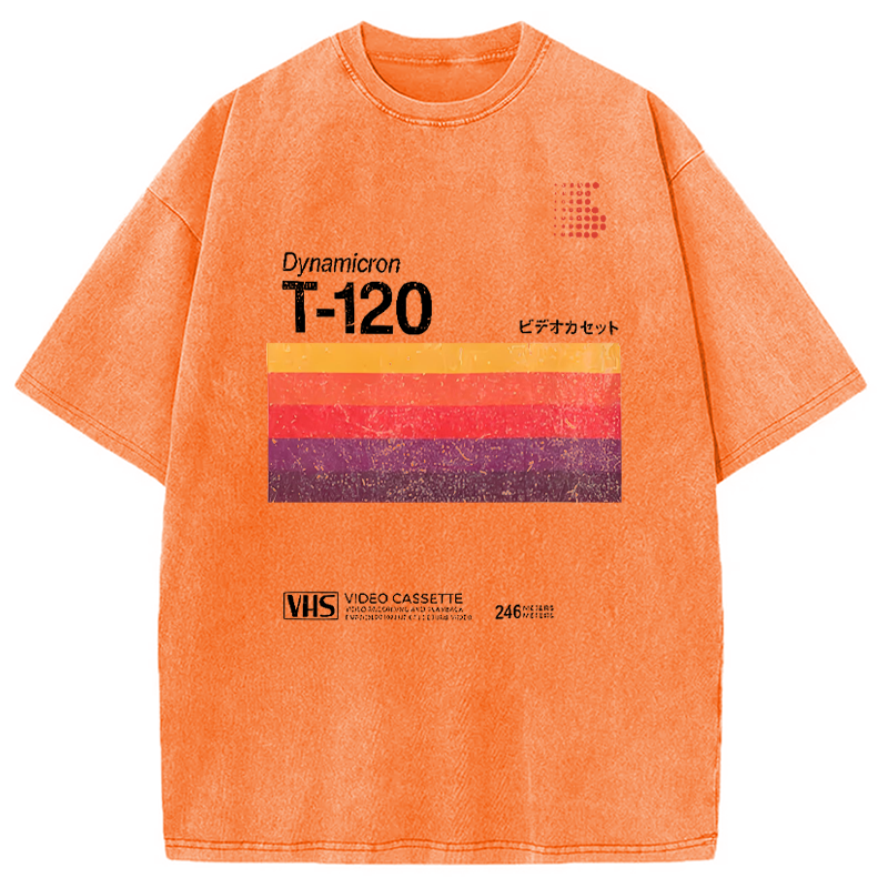 Modecanvas VHS T-120 Vintage Video Tape Washed T-Shirt