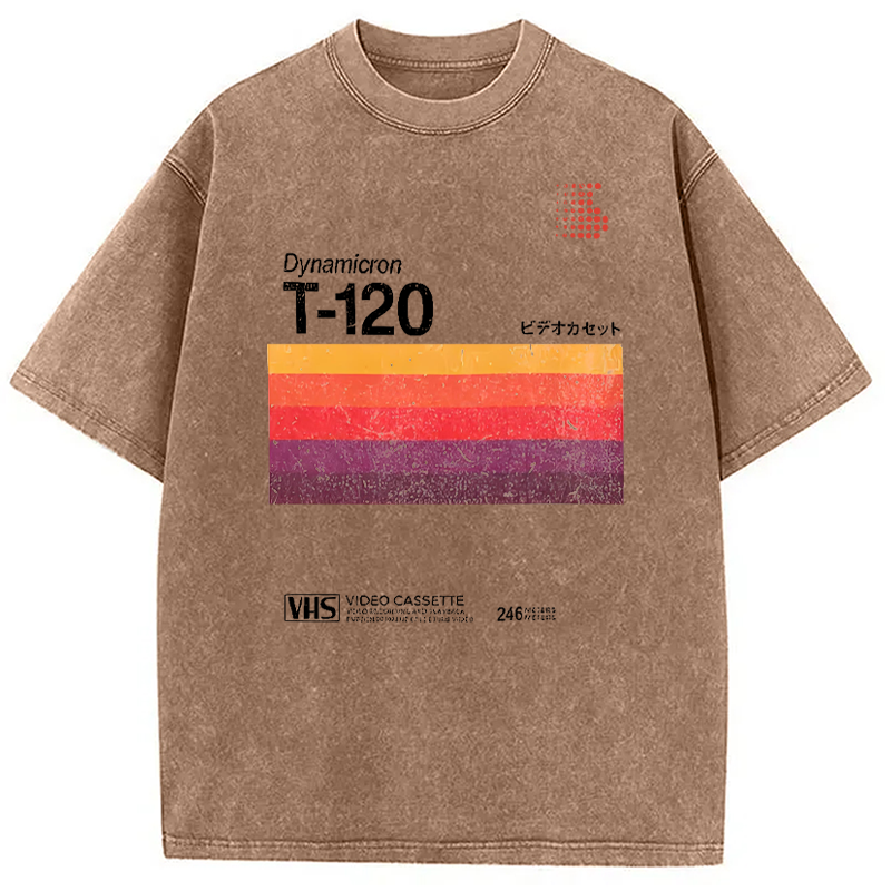 Modecanvas VHS T-120 Vintage Video Tape Washed T-Shirt