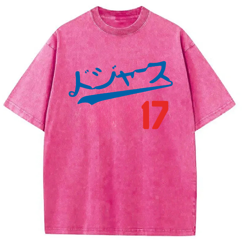 Modecanvas Los Angeles Japanese Baseball Fan Washed T-Shirt