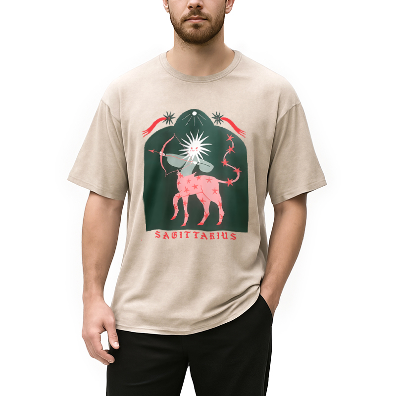 Modecanvas Sagittarius Riso Washed T-Shirt