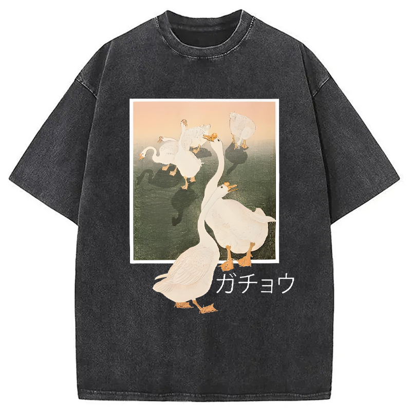 Modecanvas Goose Vintage Japanese Kanji Washed T-Shirt