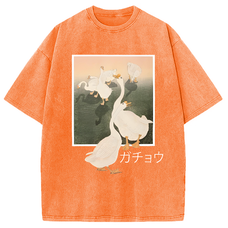 Modecanvas Goose Vintage Japanese Kanji Washed T-Shirt