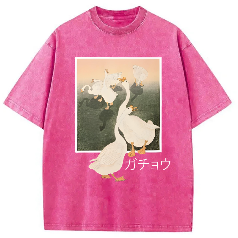 Modecanvas Goose Vintage Japanese Kanji Washed T-Shirt