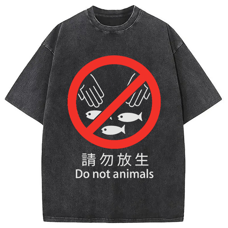 Modecanvas DO NOT ANIMALS Washed T-Shirt