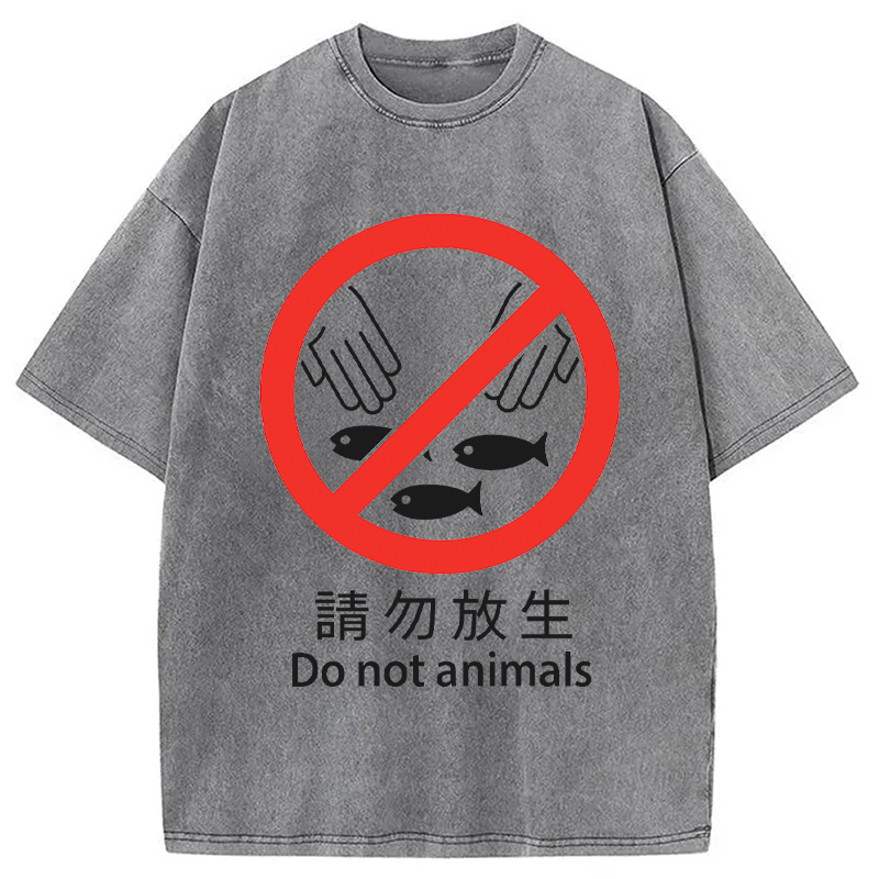 Modecanvas DO NOT ANIMALS Washed T-Shirt