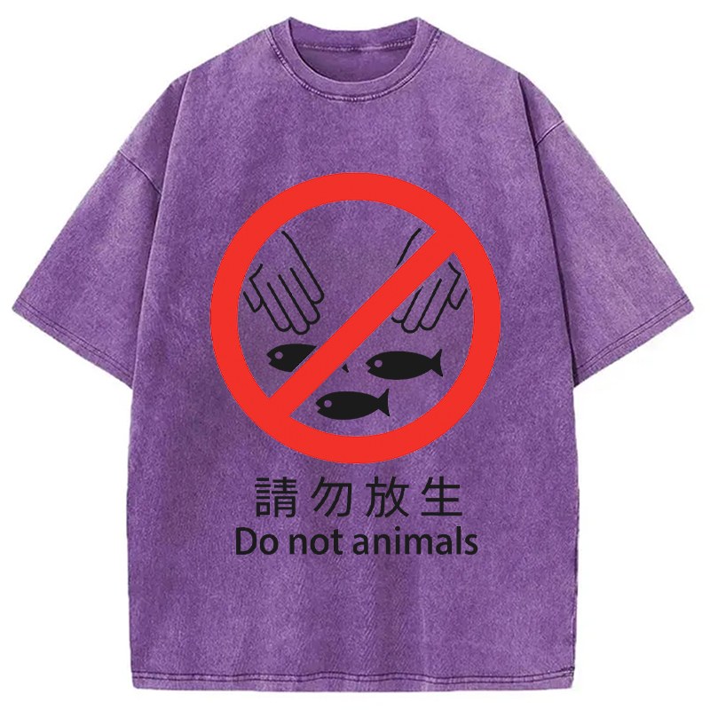Modecanvas DO NOT ANIMALS Washed T-Shirt