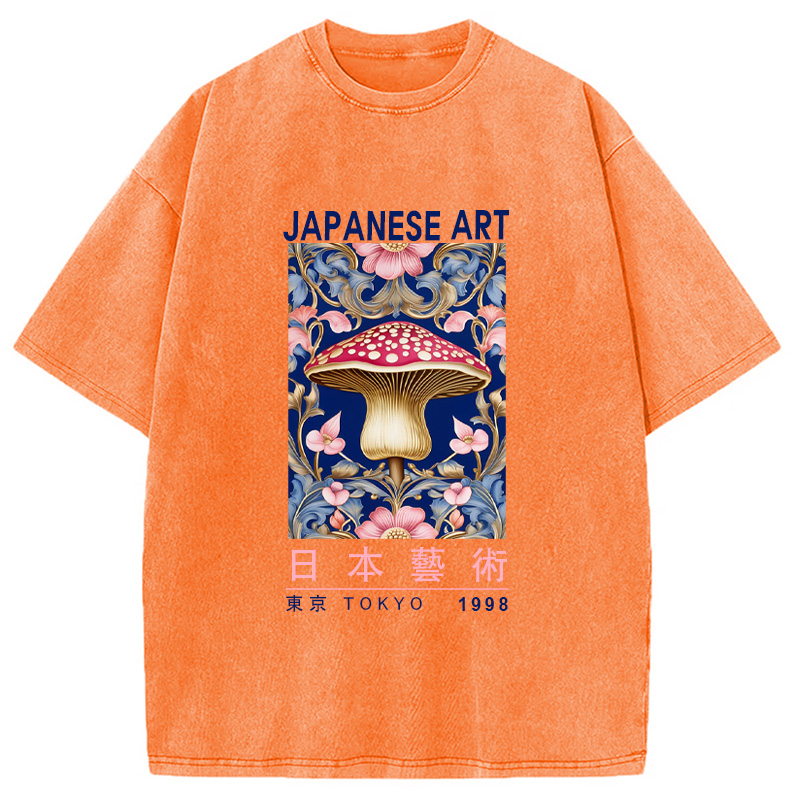 Modecanvas Blue Mushroom Vintage Washed T-Shirt