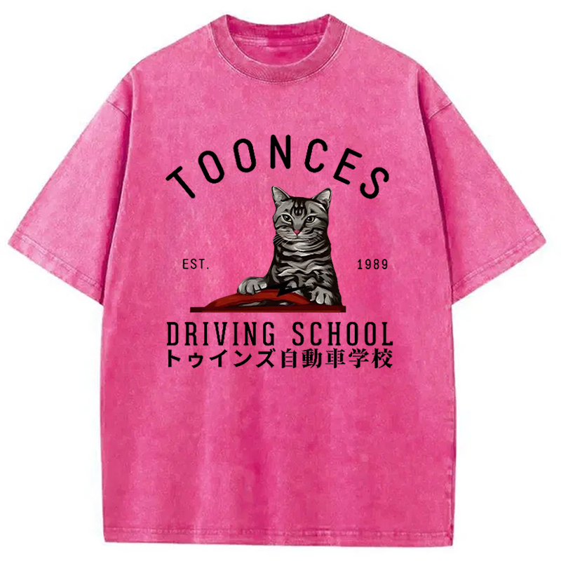 Modecanvas Toonces Driving School Washed T-Shirt