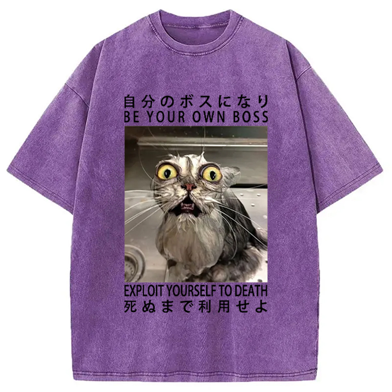 Modecanvas Be Your Own Boss Washed T-Shirt