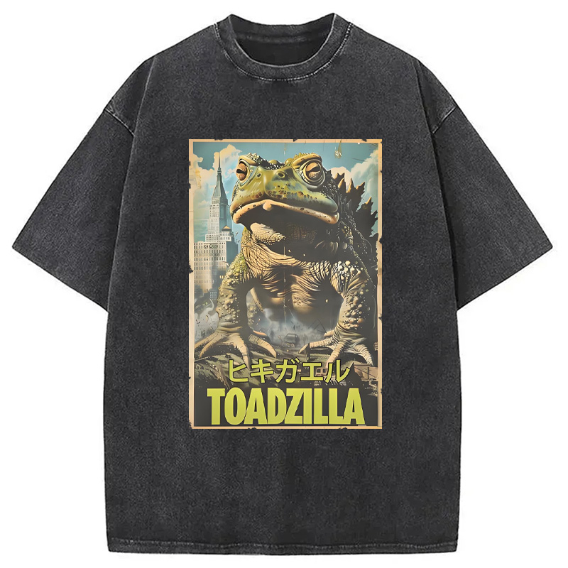 Modecanvas Vintage Funny Frog Washed T-Shirt