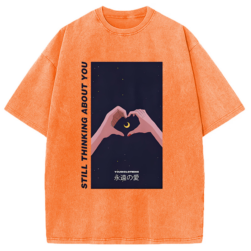 Modecanvas Still Thinking About You Washed T-Shirt