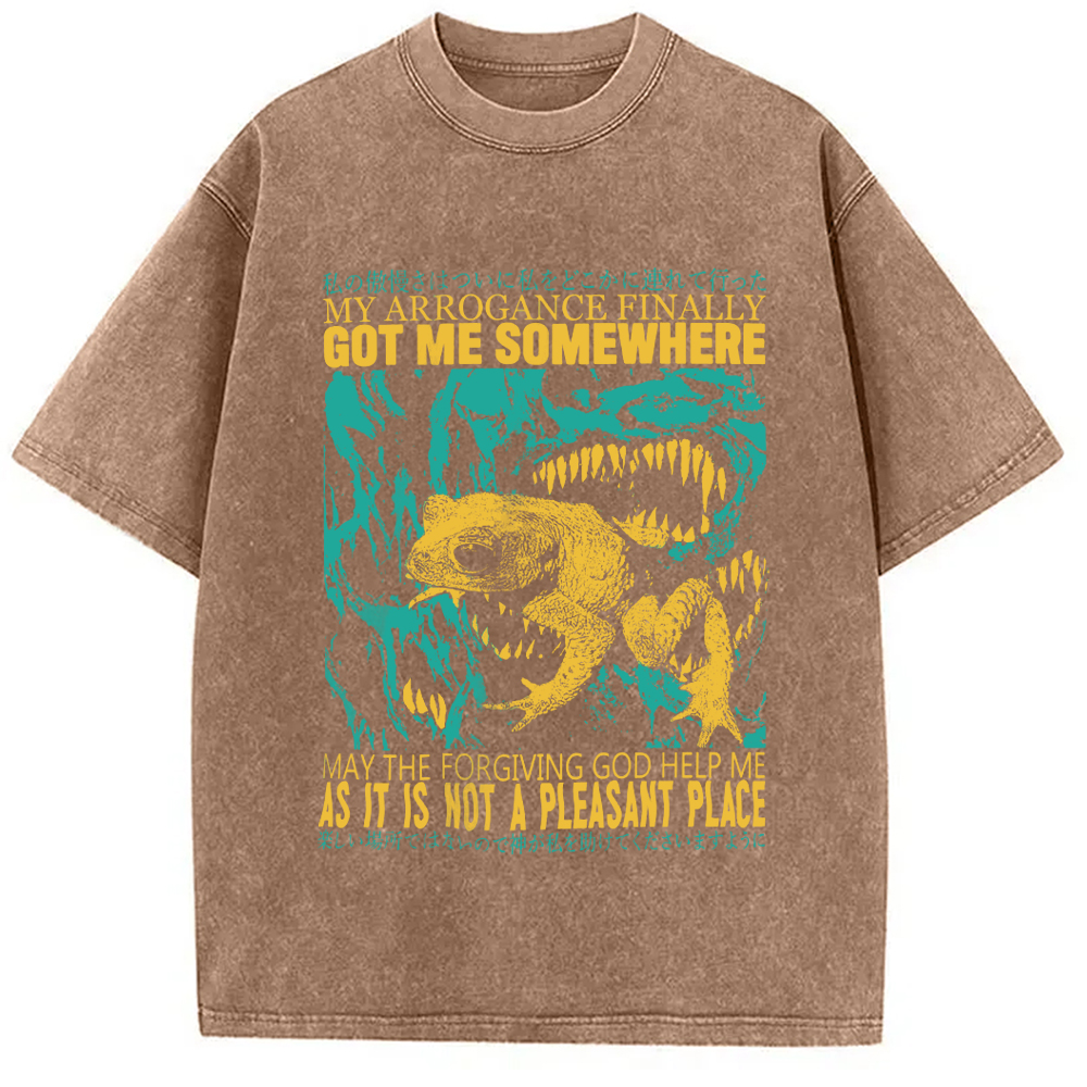 Modecanvas My Arrogance Vintage Japanese Frog Washed T-Shirt