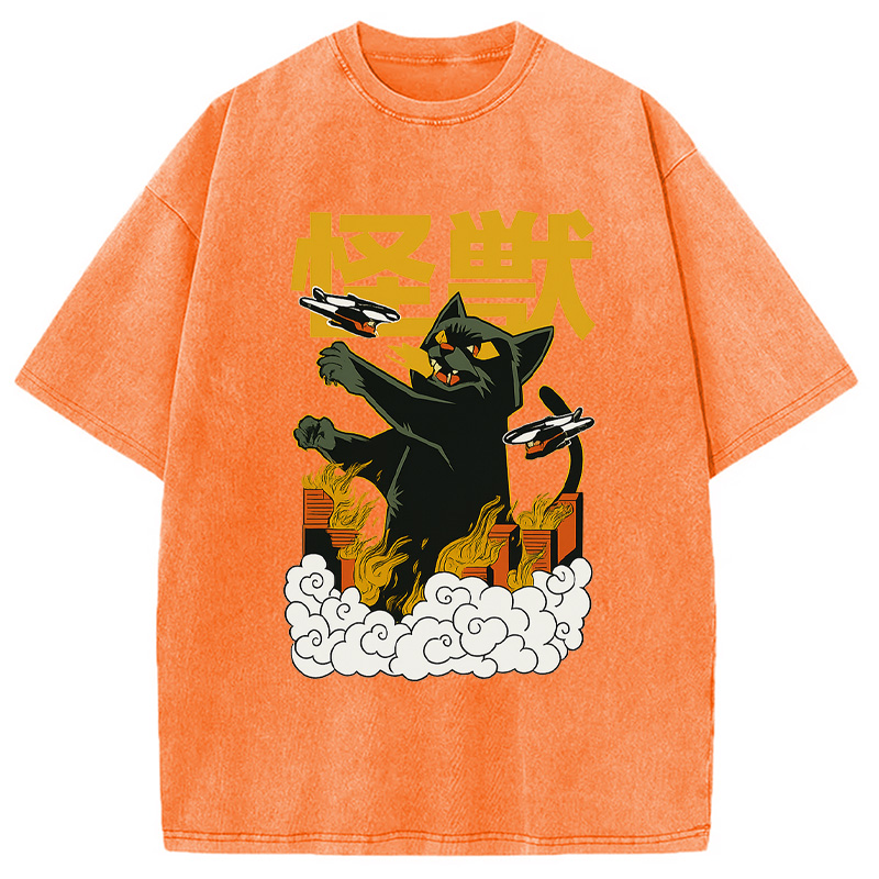 Modecanvas Cat Destroyer Japanese Washed T-Shirt
