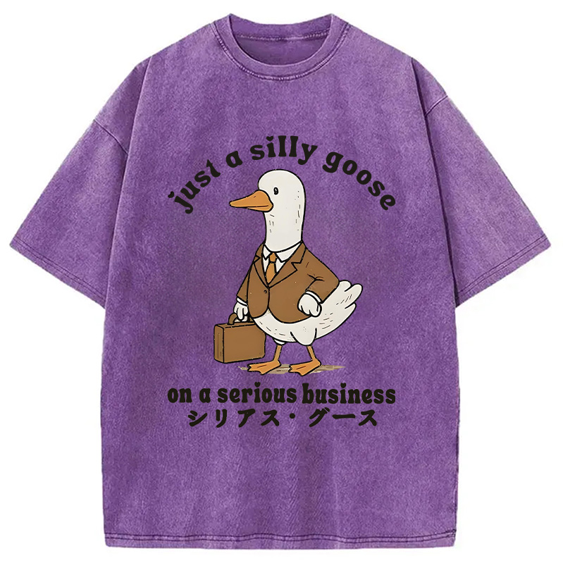 Modecanvas Silly Goose On A Serious Business Washed T-Shirt