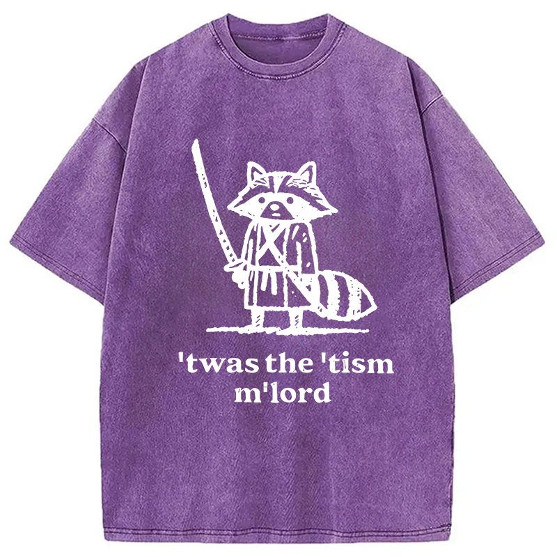 Modecanvas Focused Samurai Raccoon Washed T-Shirt