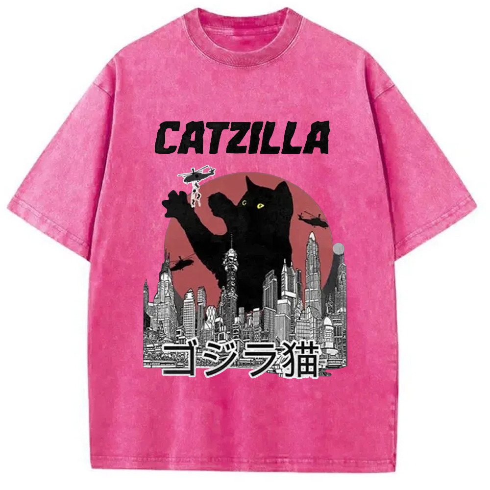 Modecanvas Catzilla Vintage Washed T-Shirt