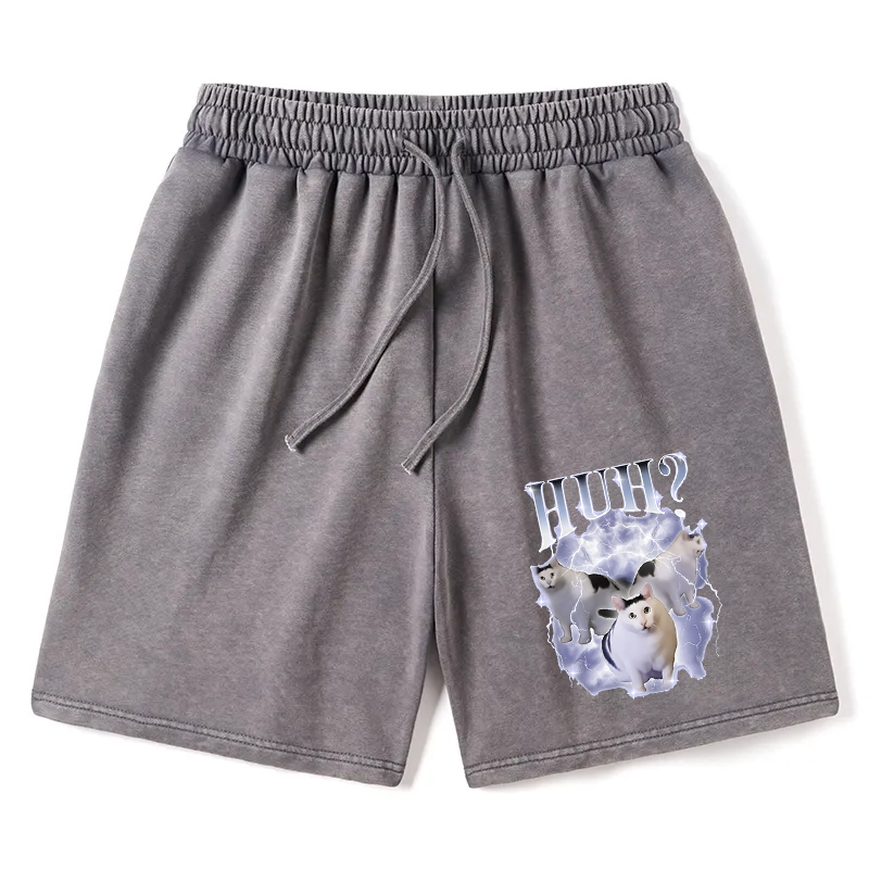 Modecanvas Huh Cat Chonky Ben Meme Washed Shorts For Sale
