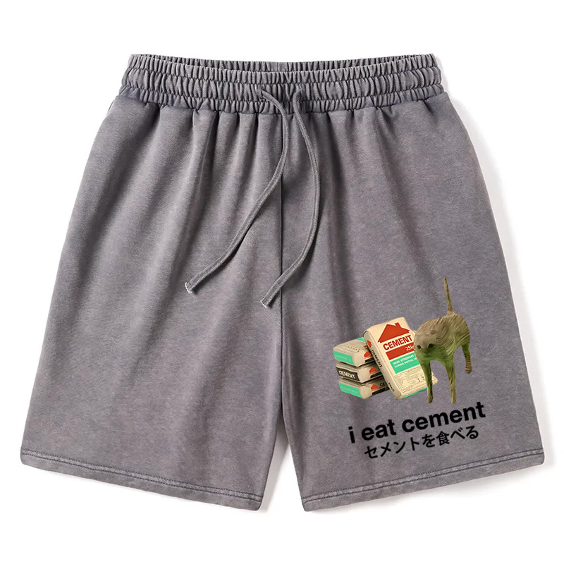 Modecanvas I Eat Cement Washed Shorts For Sale