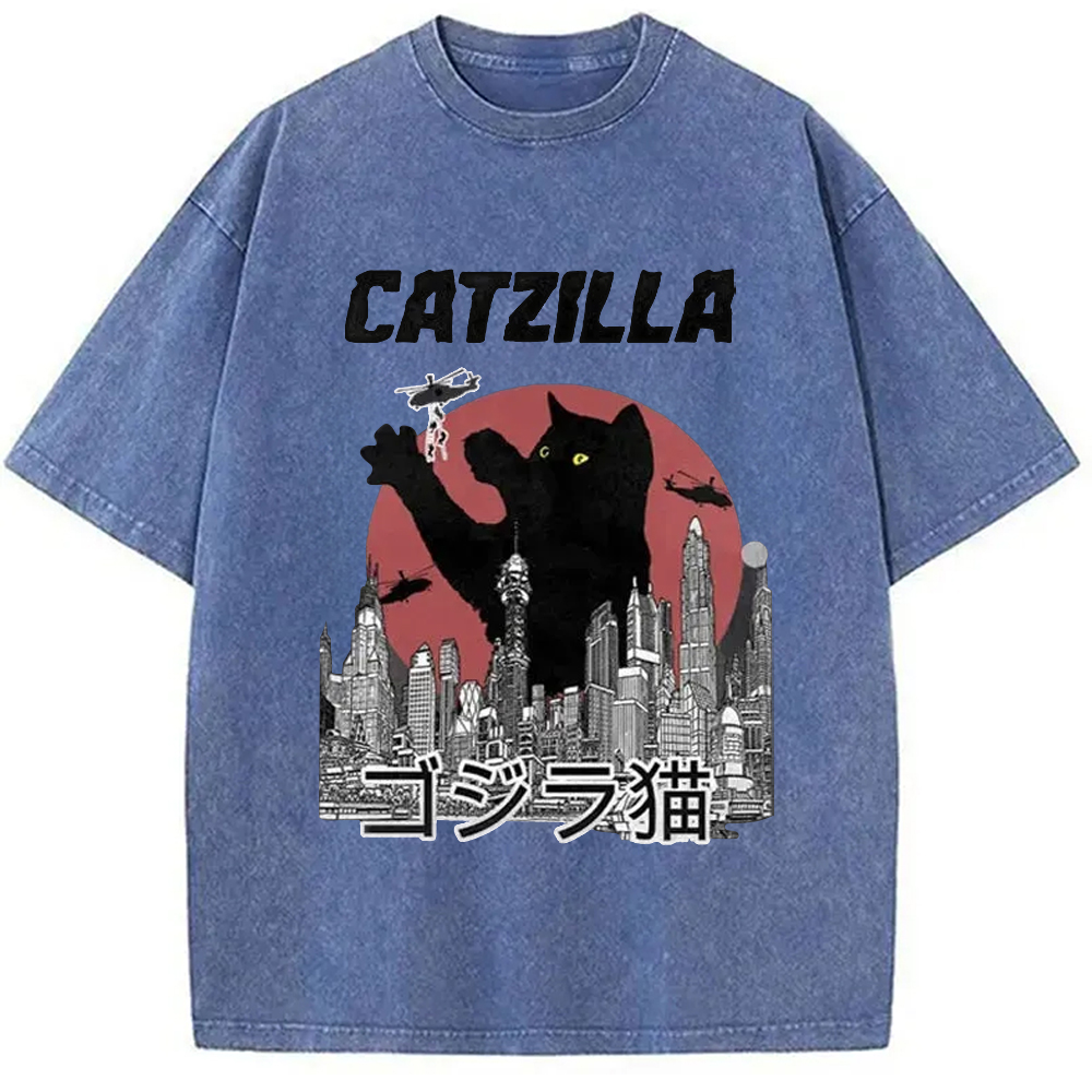 Modecanvas Catzilla Vintage Washed T-Shirt