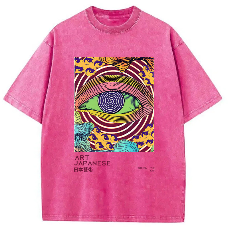 Modecanvas Illusion Eye Washed T-Shirt