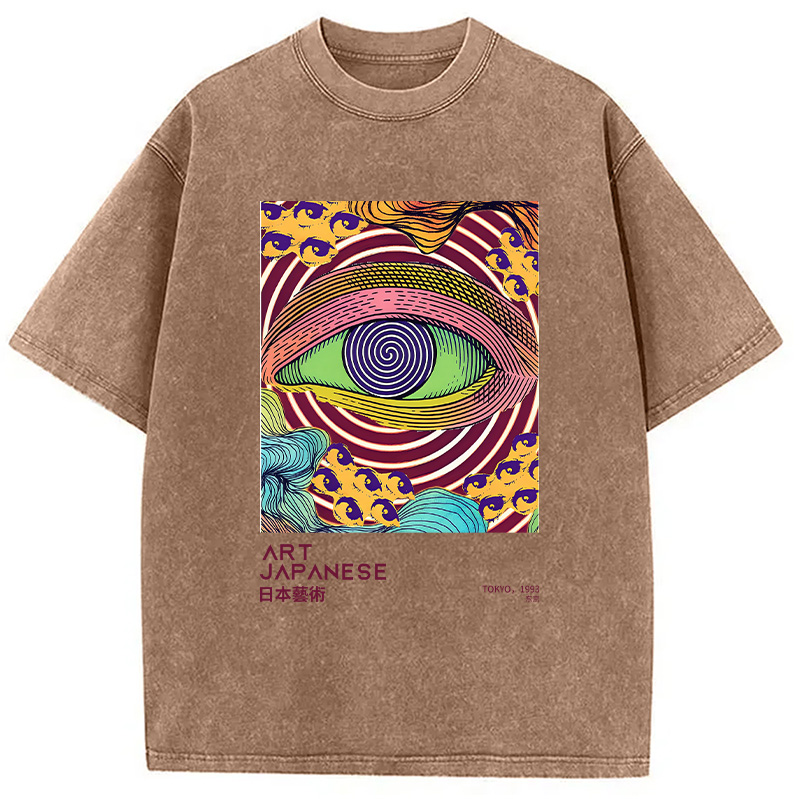 Modecanvas Illusion Eye Washed T-Shirt
